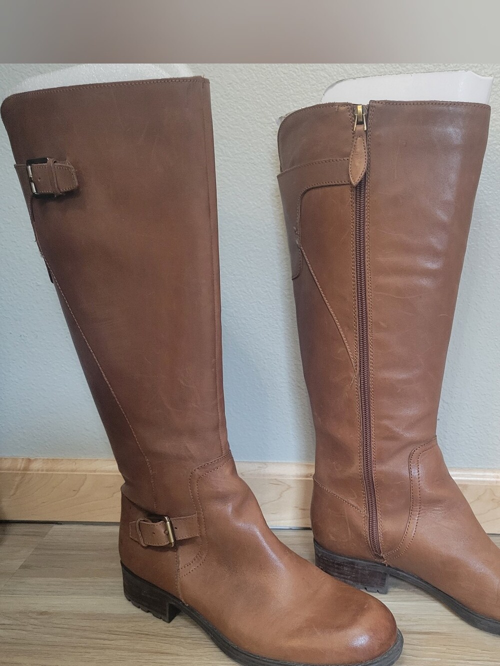 Franco Sarto | WIDE CALF- Leather Riding Boots - Brown